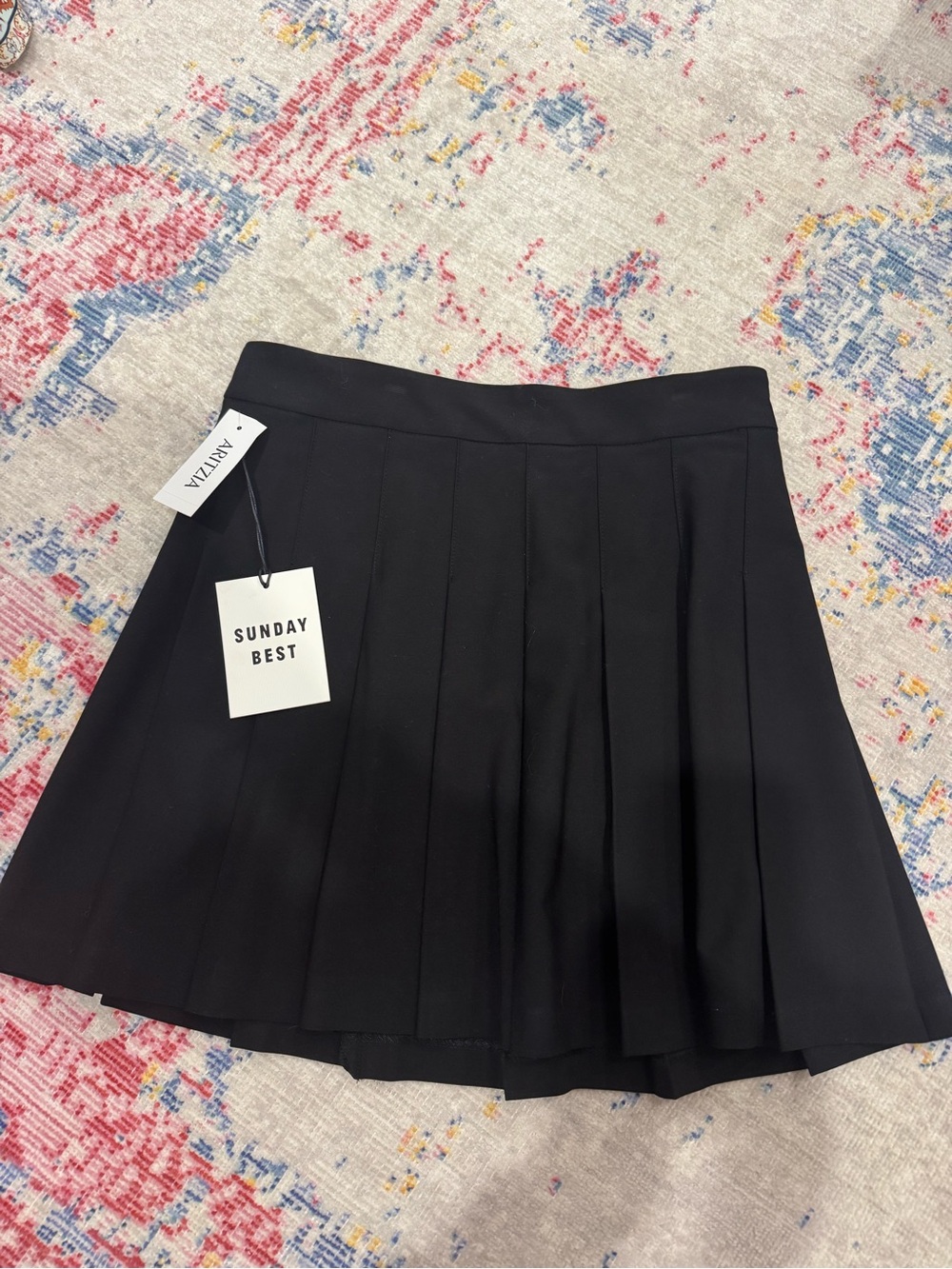 Sunday Best Black Pleated Skater Skirt
